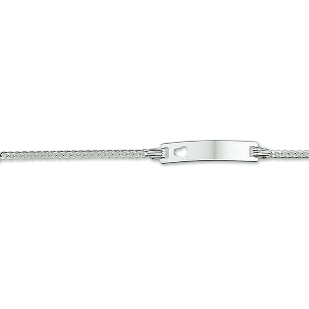 Bracelet gourmet en argent avec plaque gravable de 4,2 mm, longueur ajustable de 9 à 11 cm.