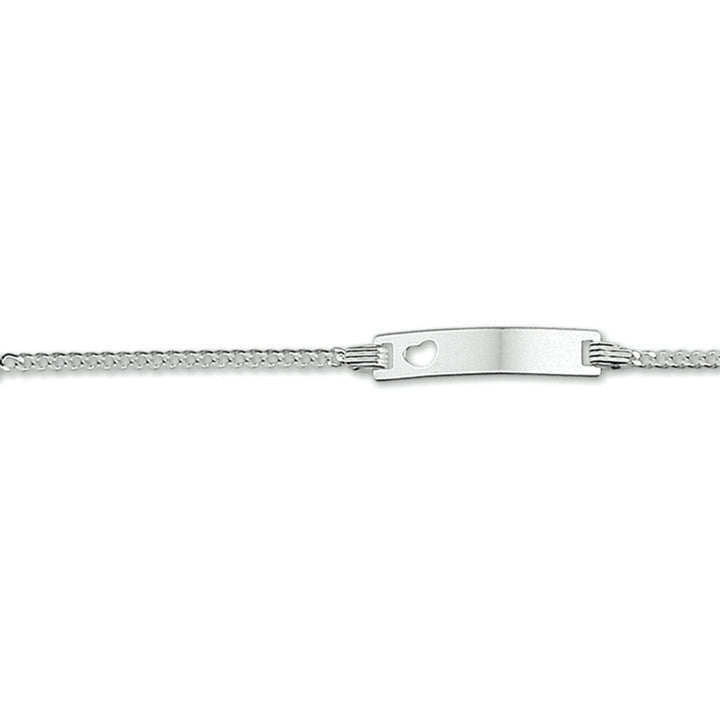 Bracelet gourmet en argent avec plaque gravable de 4,2 mm, longueur ajustable de 9 à 11 cm.