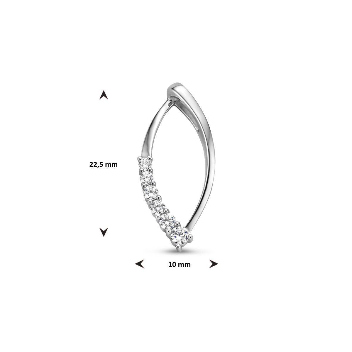 pendentif zircone argent rhodié