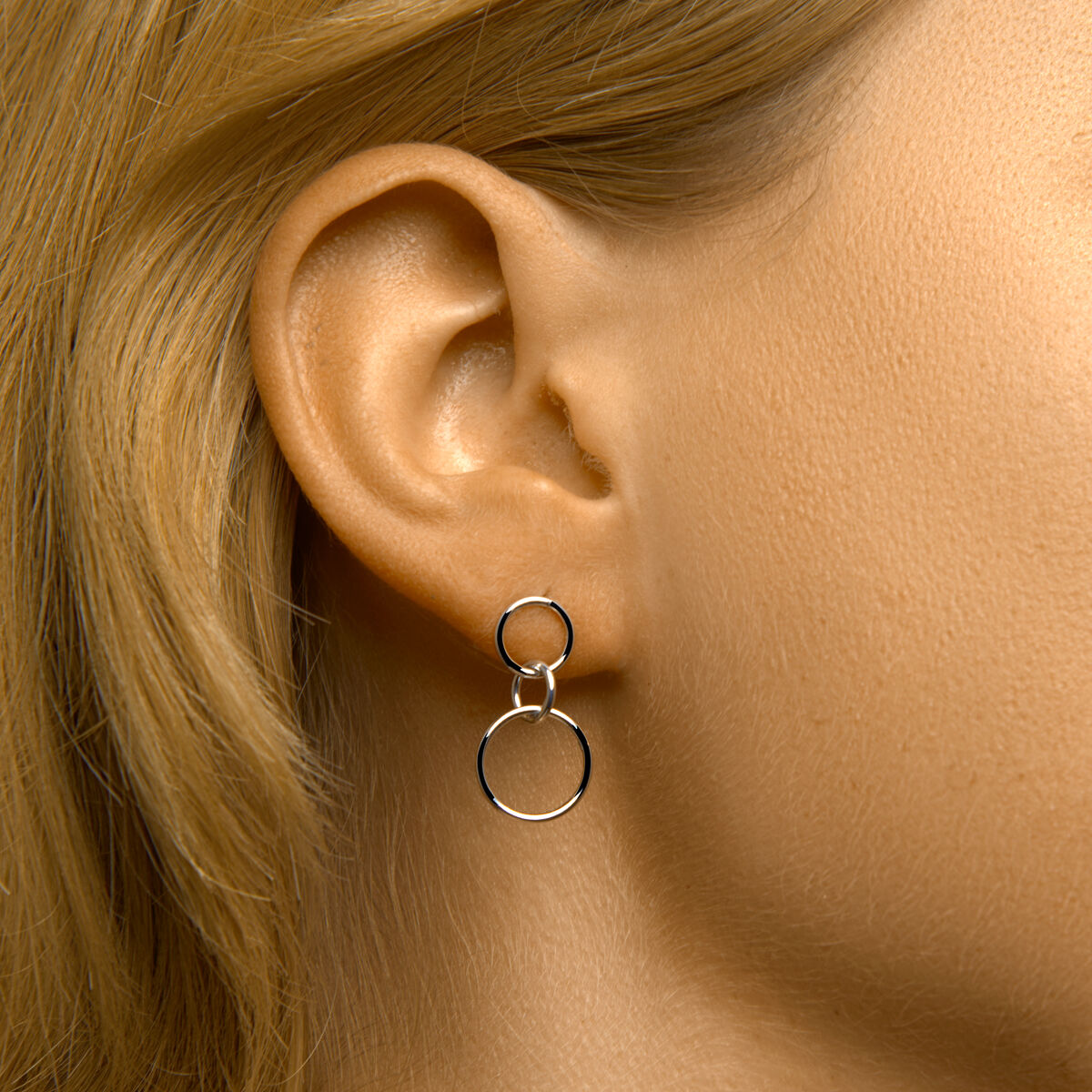 boucles d'oreilles rondes argent rhodié