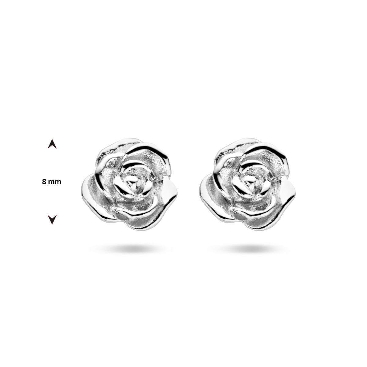 puces d'oreilles rose argent rhodié