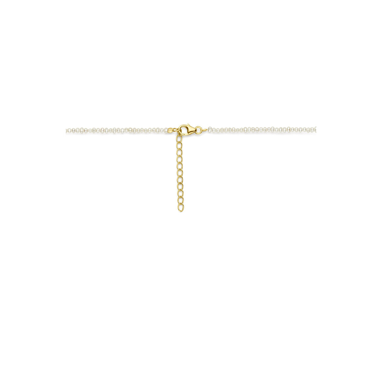 collier perles 41 - 45 cm 3 microns argent plaqué or (jaune)