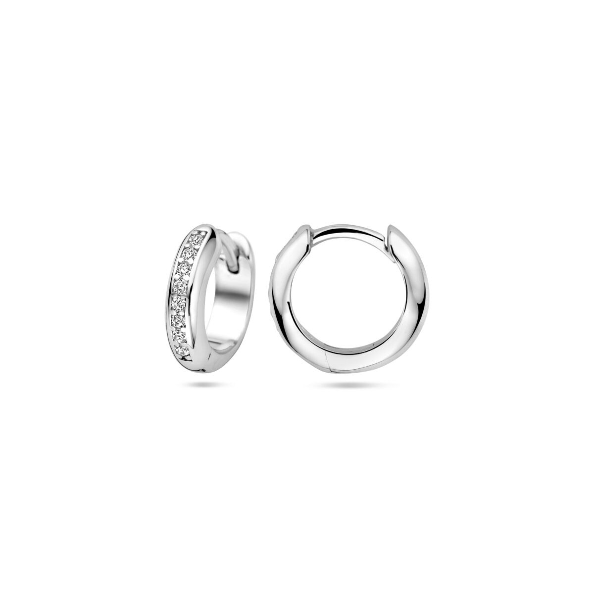 créoles zircone 12 mm argent rhodié