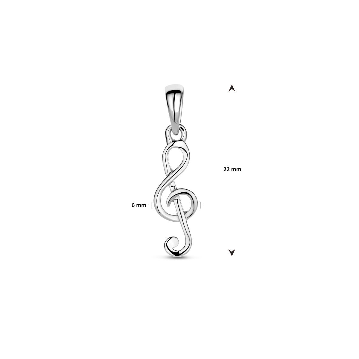pendentif note de musique 22 mm argent rhodié