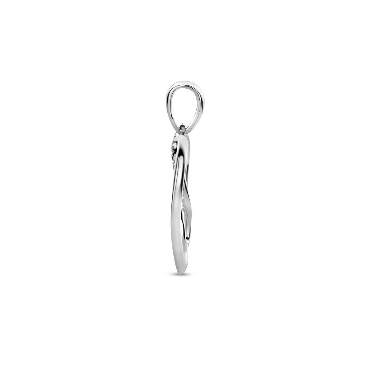 pendentif cœur et infini zircone argent rhodié