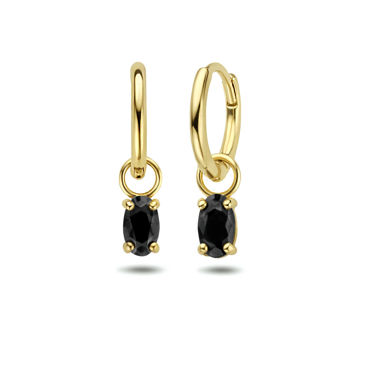 créoles noir zircone 14K or jaune