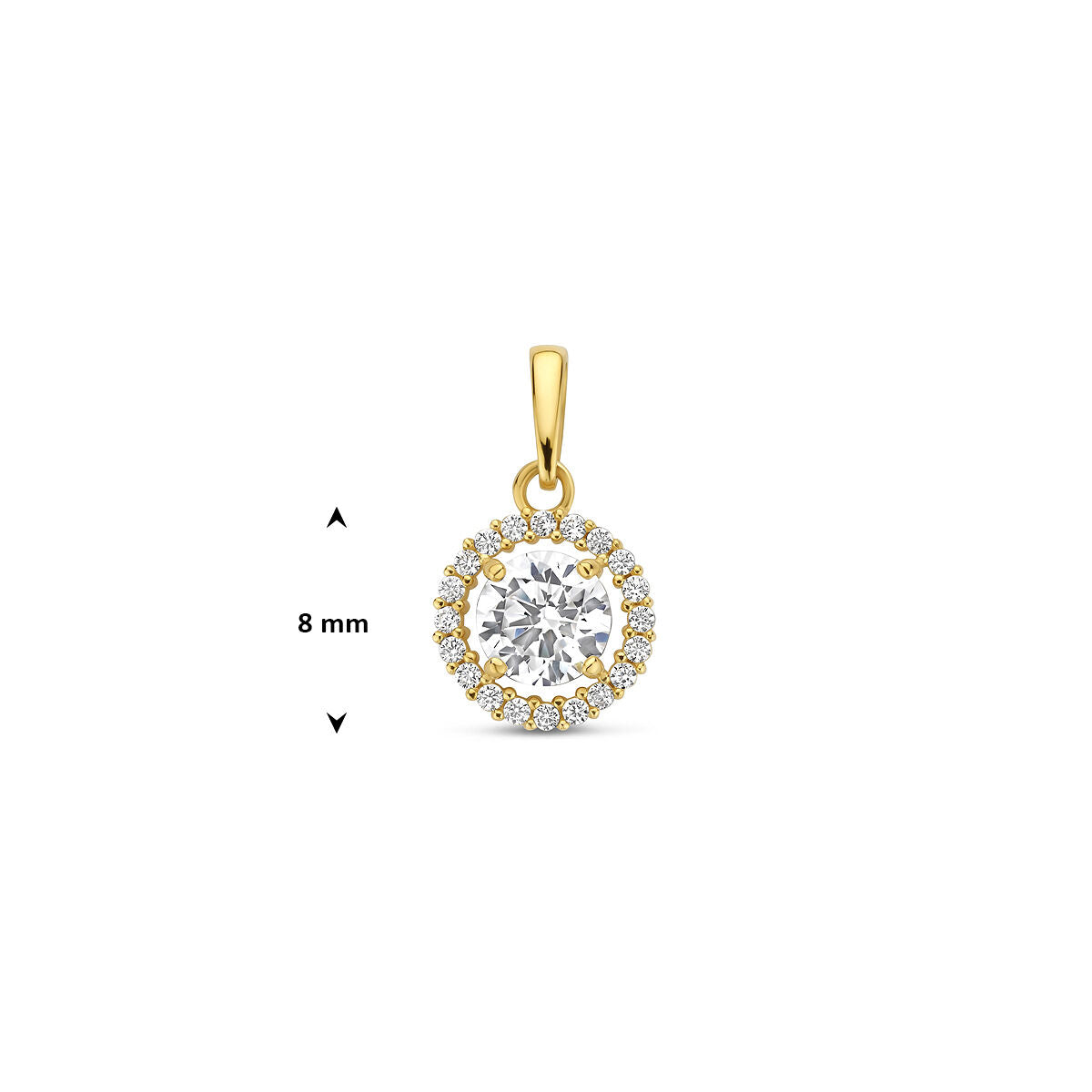 Pendentif en or avec zircone – 9k couleur or jaune