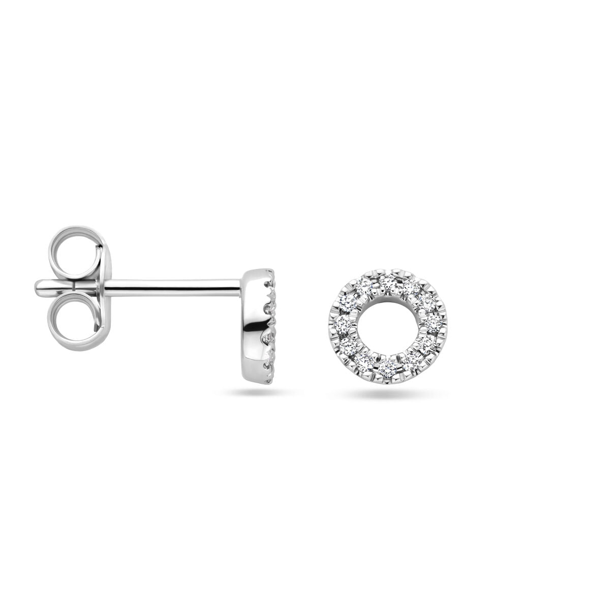 puces d'oreilles diamant 0.07ct (2x 0.035ct) h si 5,5 mm or blanc 14K