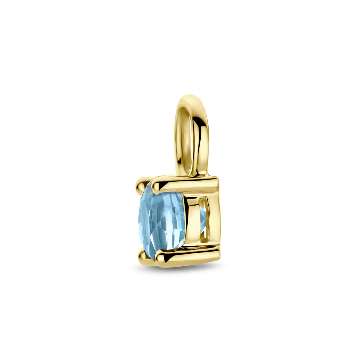 pendentif bleu topaze pièce par pièce or jaune 14K