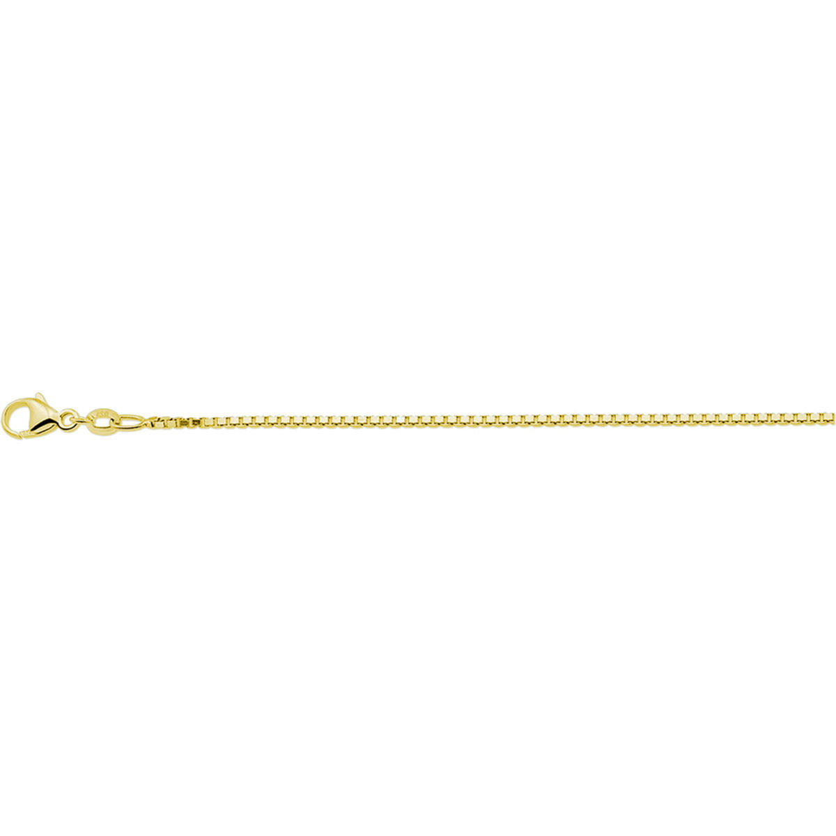 Collier vénitien en argent doré jaune de 1,3 mm, longueur de 41 cm avec une extension de 4 cm.