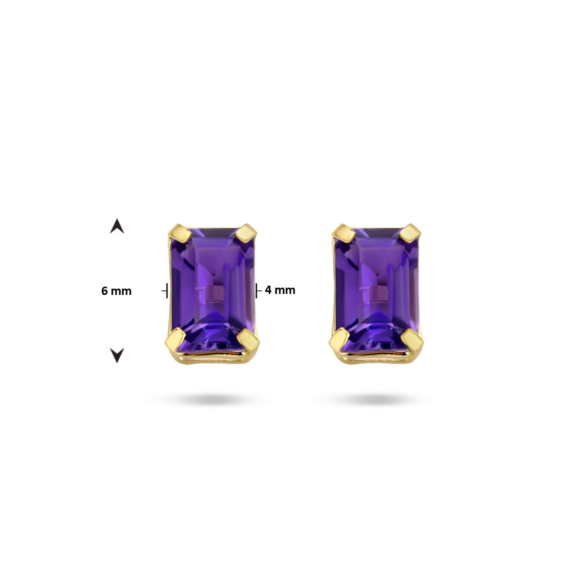 puces d'oreilles améthyste 14K or jaune
