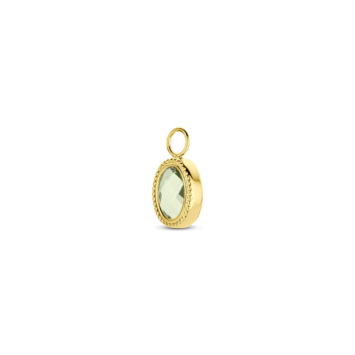 oorringhanger groen amethist 14K geelgoud