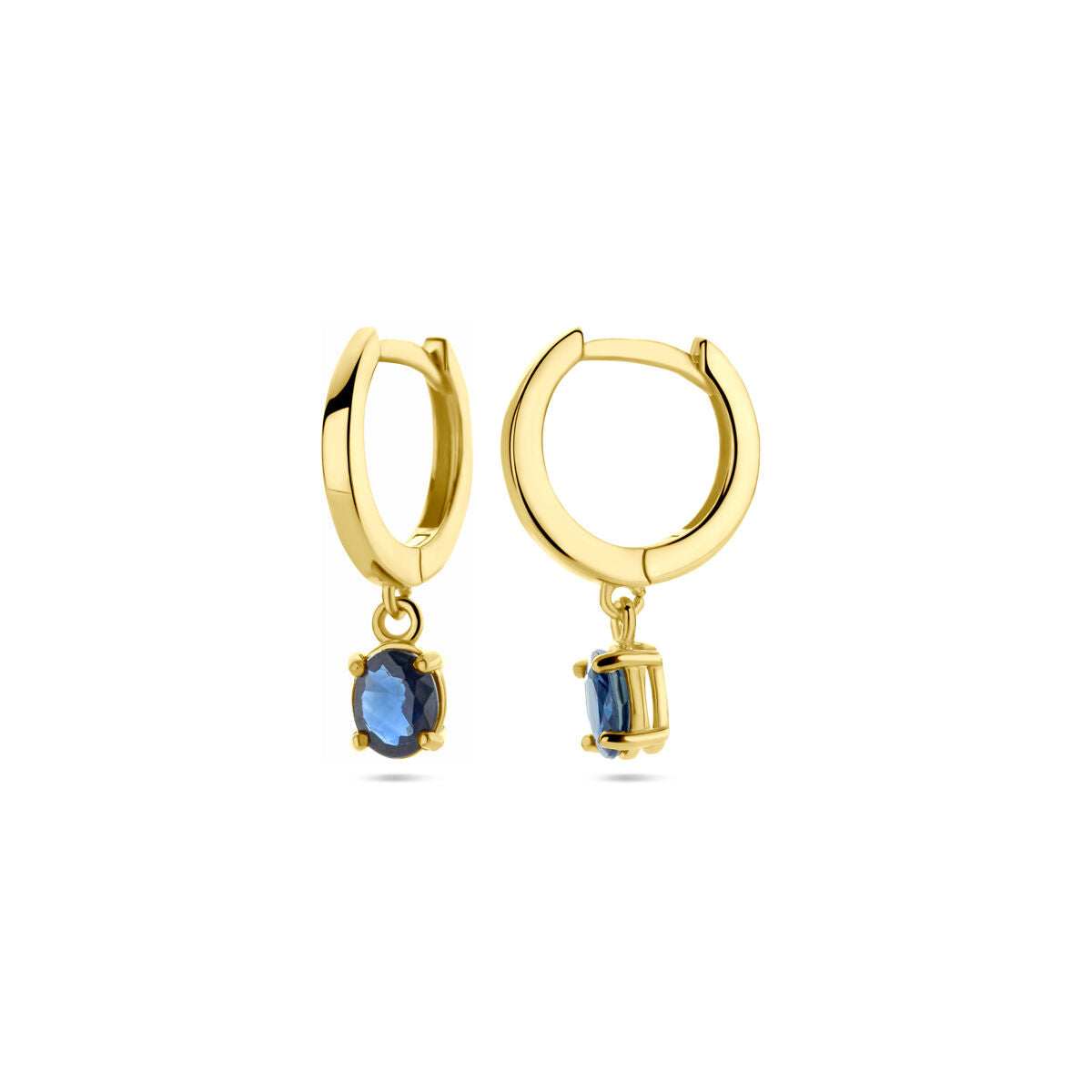 créoles saphir 19 mm or jaune 14K