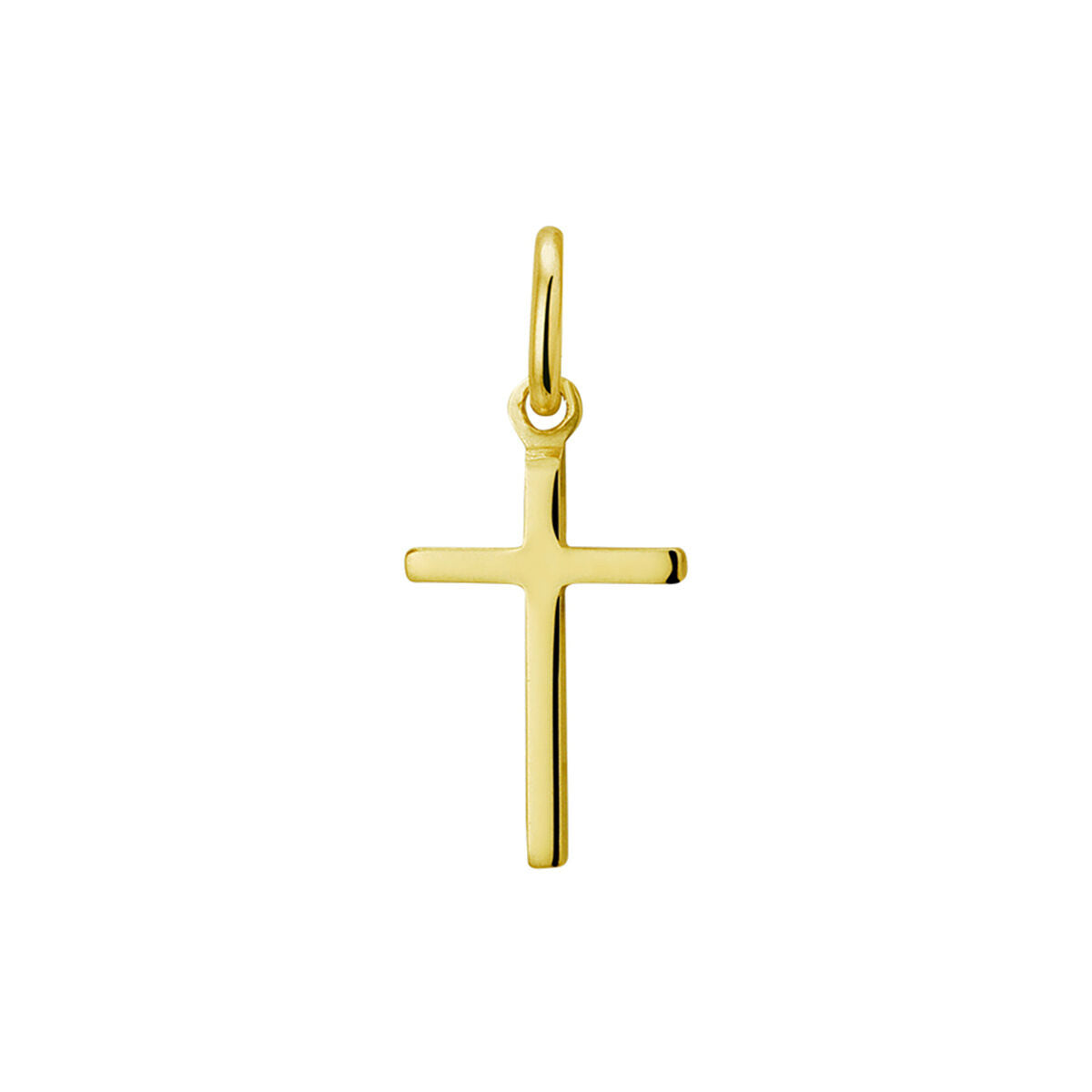 pendentif croix en argent doré jaune de 3 microns.