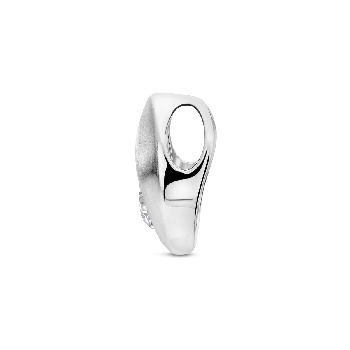 pendentif goutte zircone poli/mat argent rhodié