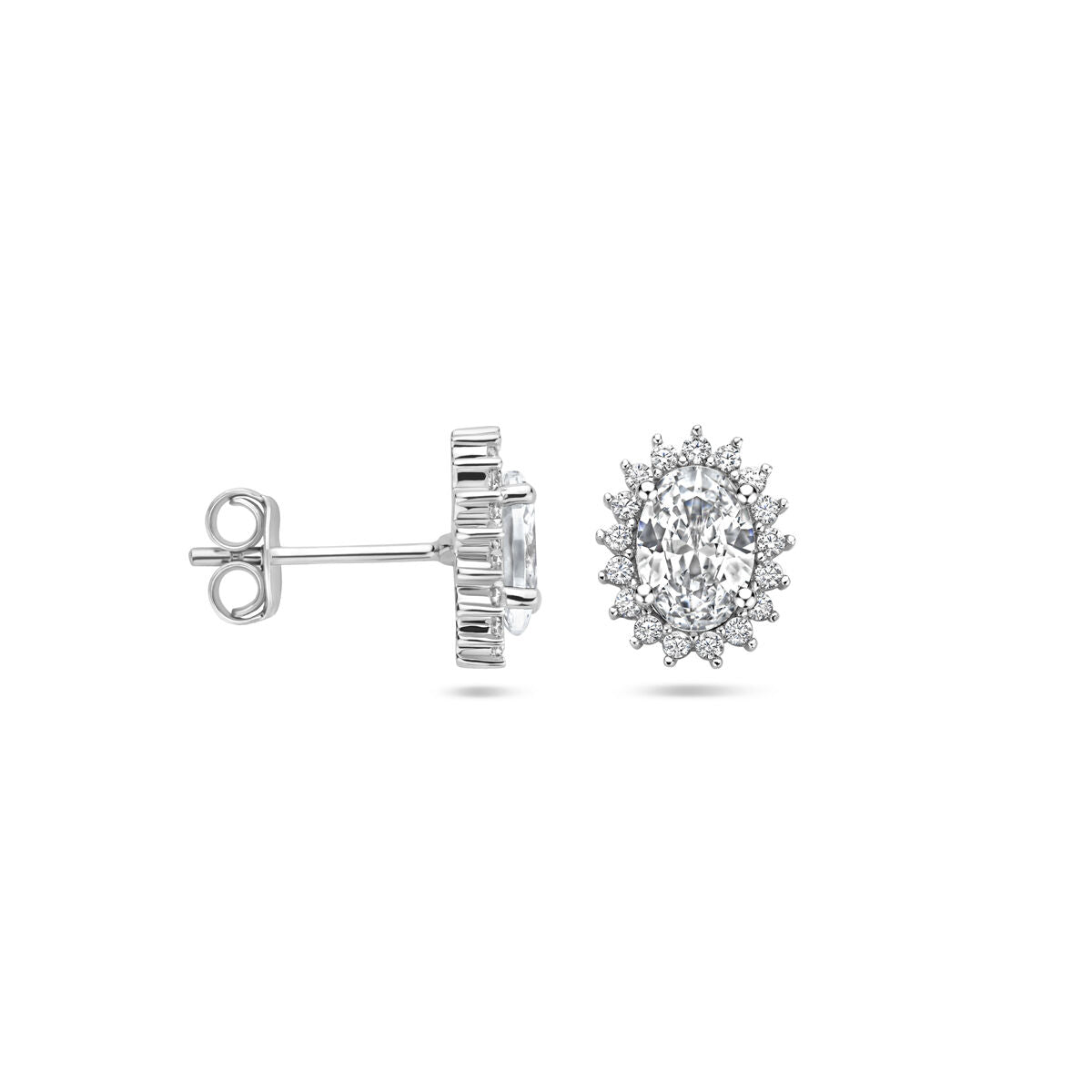 puces d'oreilles zircone 10,5 mm argent rhodié