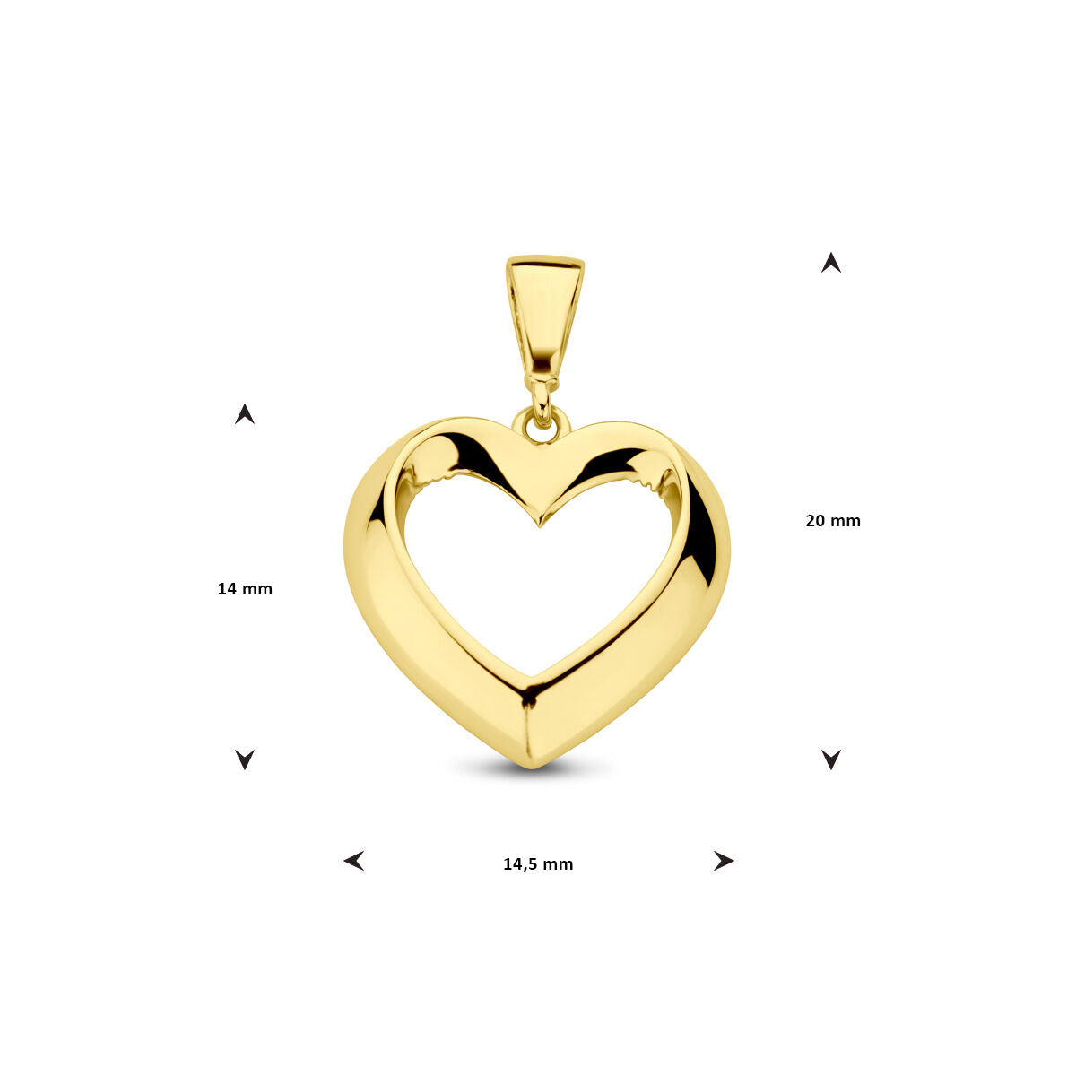 pendentif cœur 14K or jaune