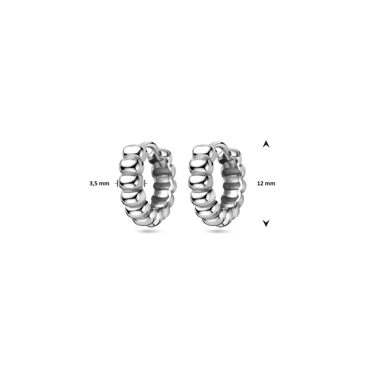 créoles 12 mm argent rhodié
