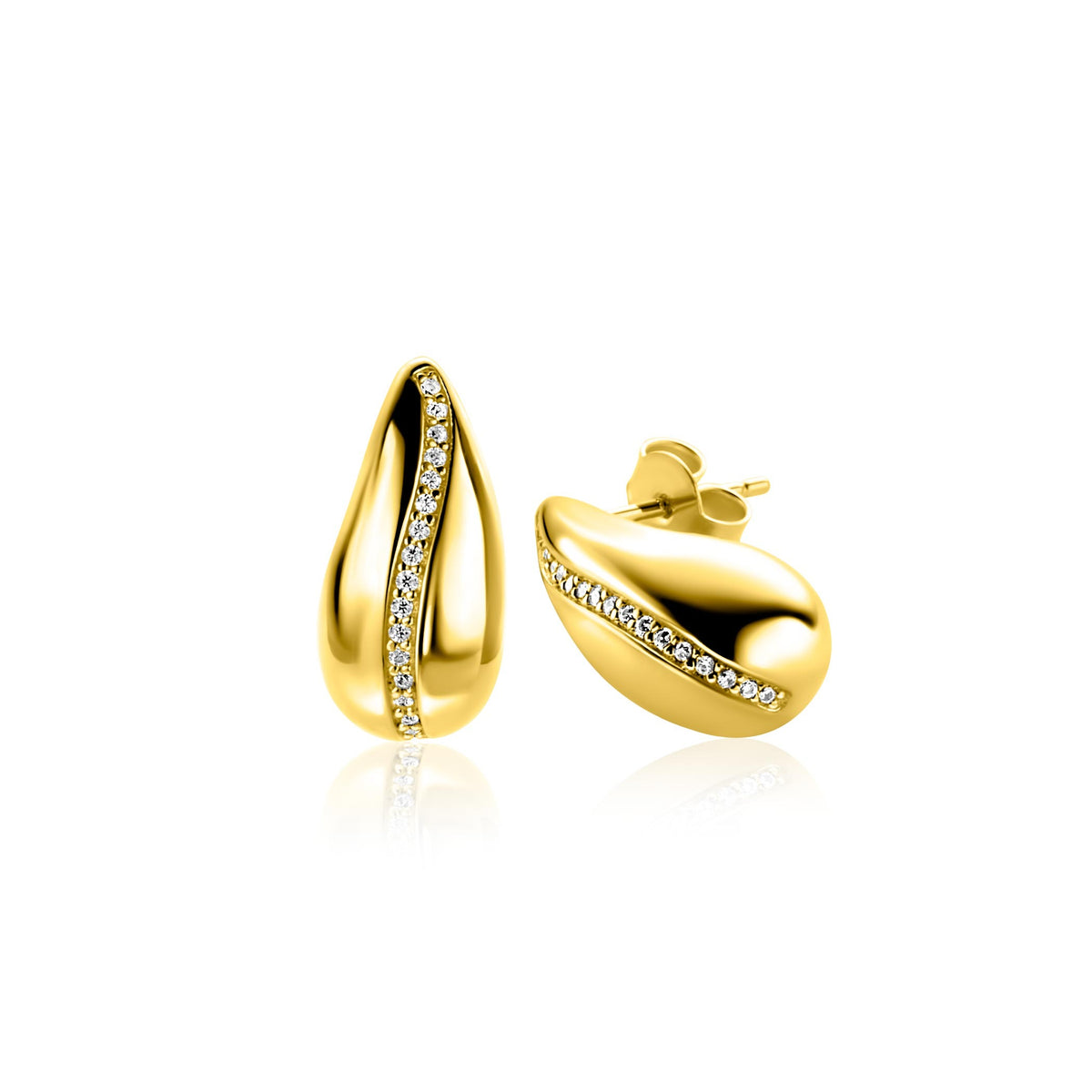ZINZI boucles d'oreilles en argent plaqué or en forme de goutte zircones ZIO2707Y
