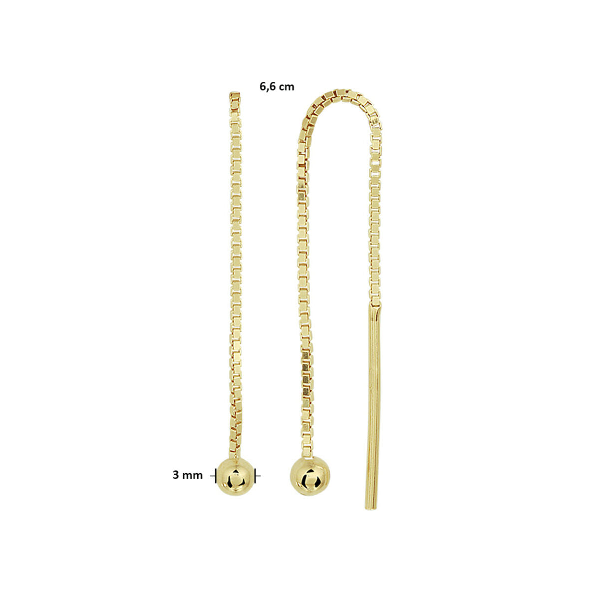 boucles d'oreilles à tige boule 1 micron argent plaqué or (jaune)