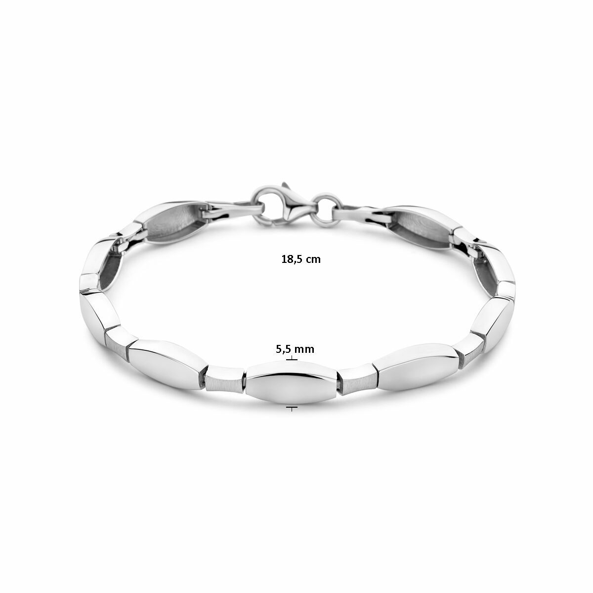 Bracelet en argent pour femme choker poli/mat rhodié