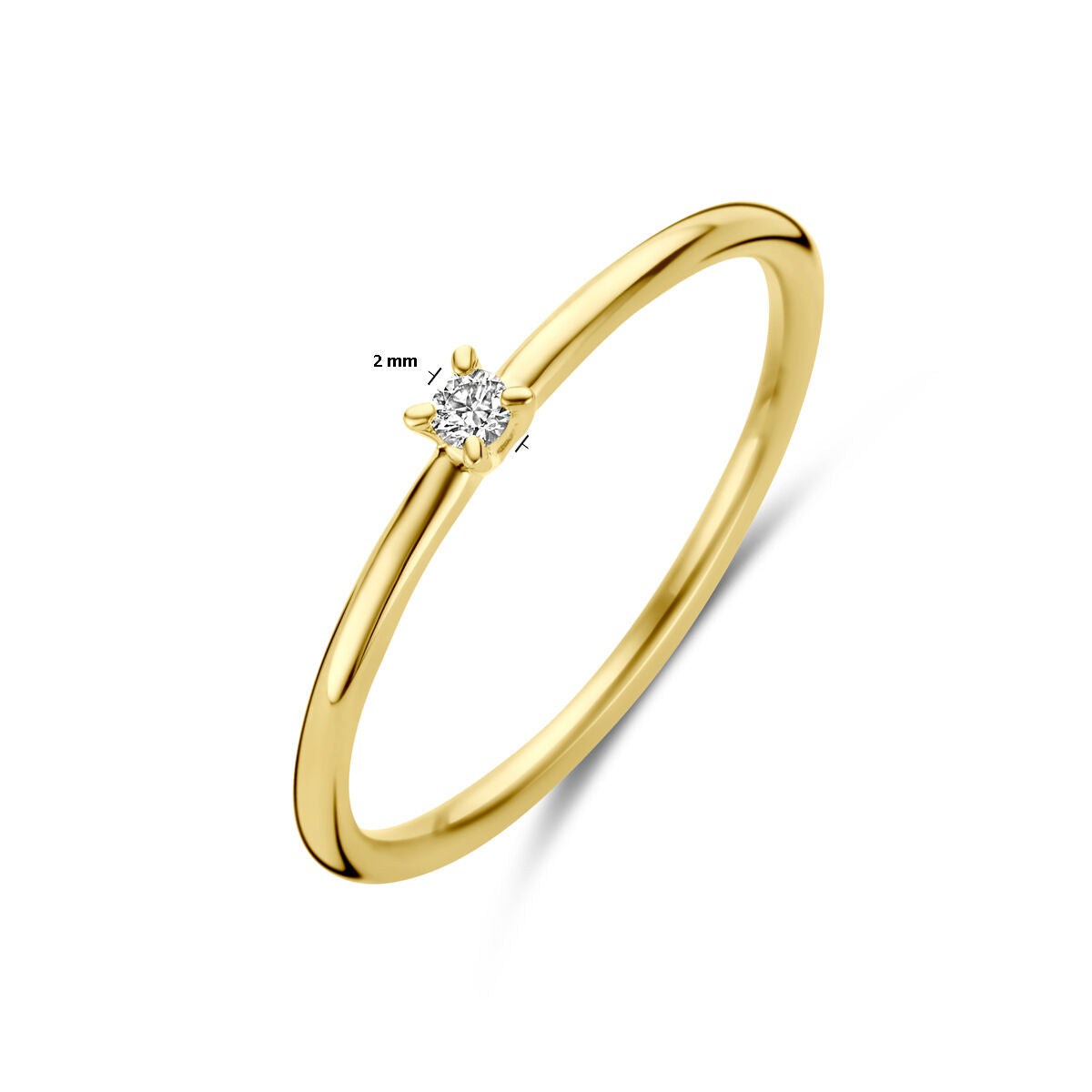 bague diamant 0.03ct h si or jaune 14K