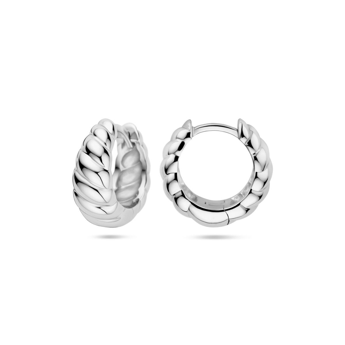 créoles torsadées 6,5 mm argent rhodié