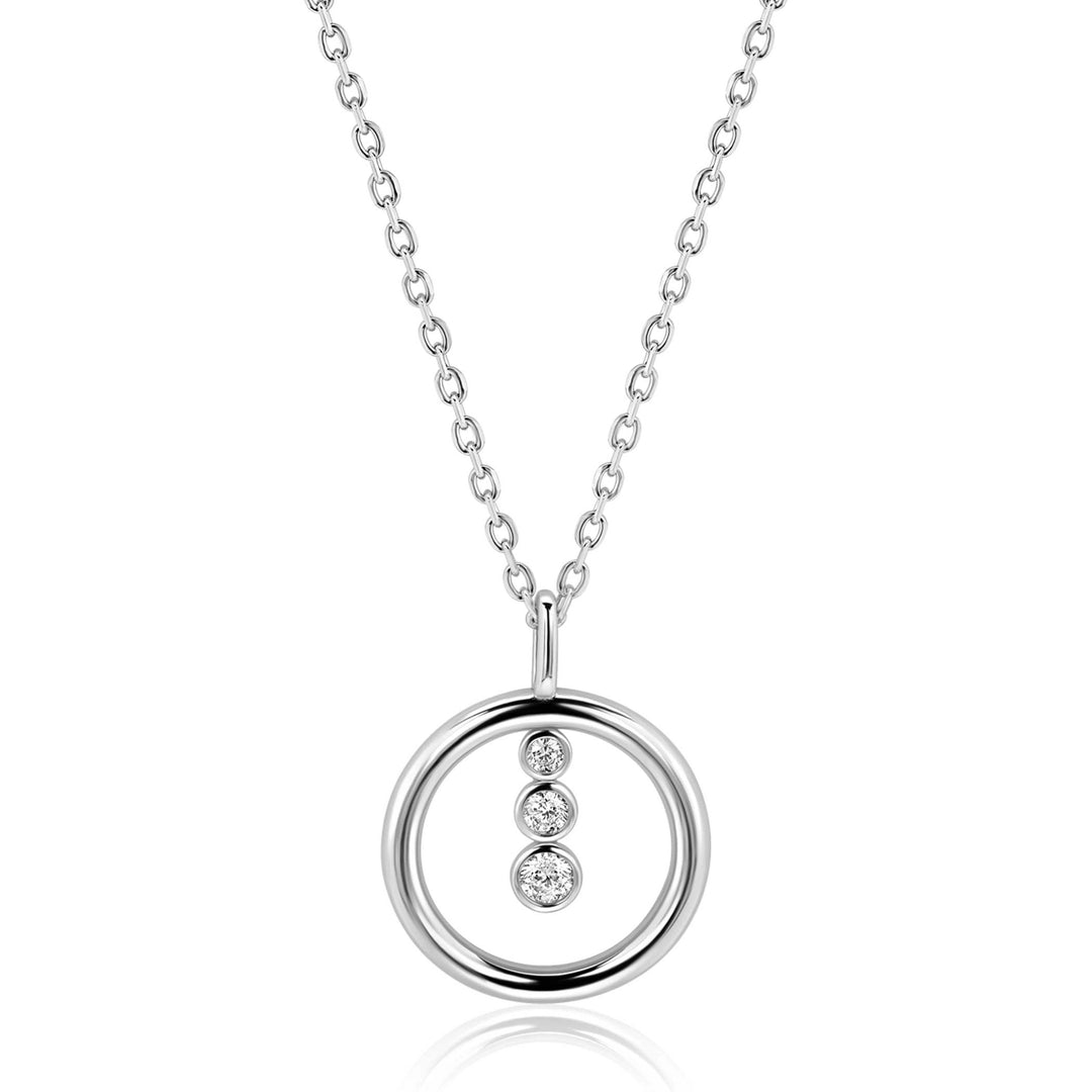 ZINZI zilveren ketting 45cm met ronde hanger (18mm)   ZIC2820