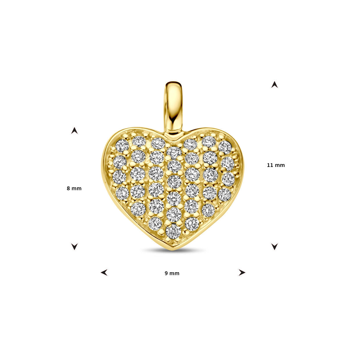 pendentif cœur et diamant h si 14K or jaune