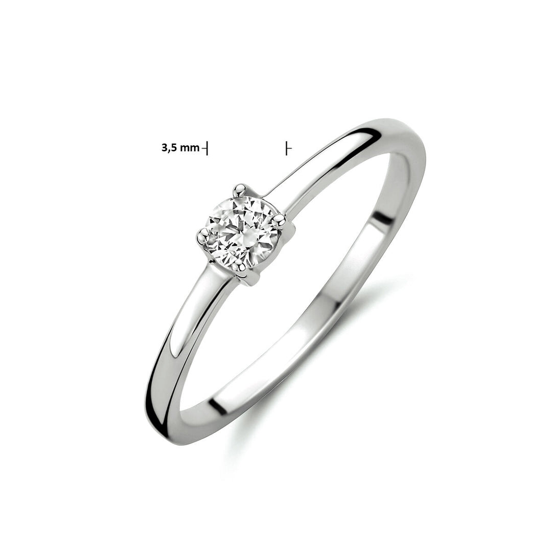 ring zirkonia 14K witgoud