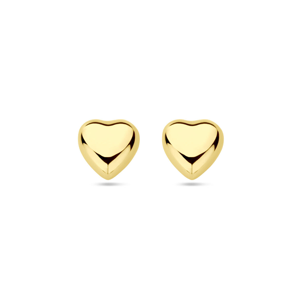 boucles d'oreilles en cœur en or jaune 14 carats