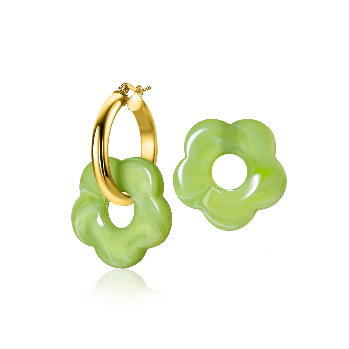 Zinzi breloques fleurs vert clair ZICH2720G