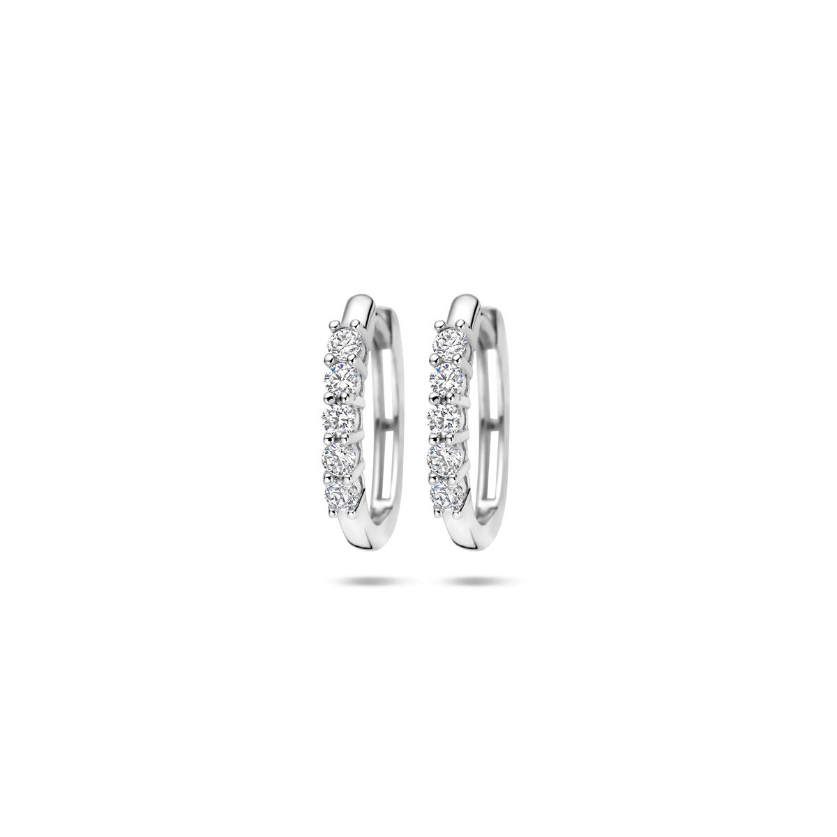 Créoles en argent avec zircone – argent rhodié 925