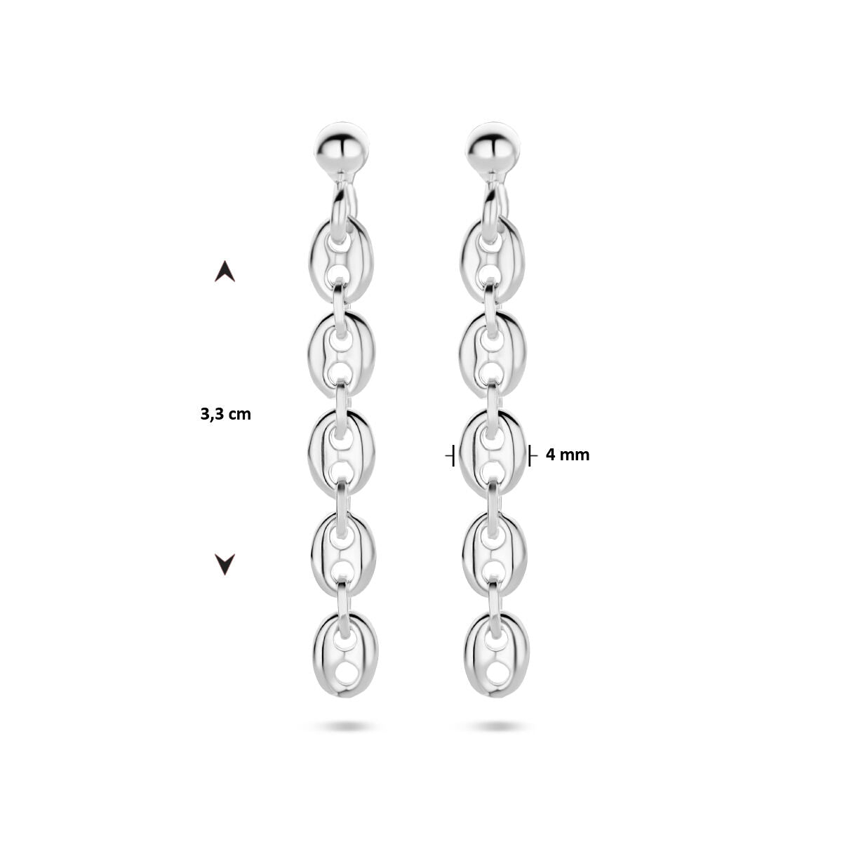 boucles d'oreilles grain de café argent rhodié