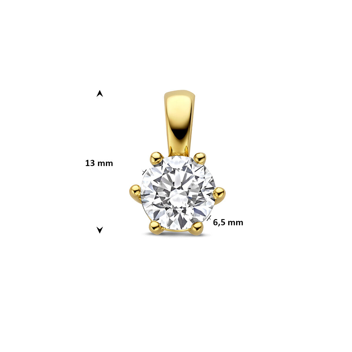 Pendentif en or avec diamant cultivé en laboratoire – or jaune 14k
