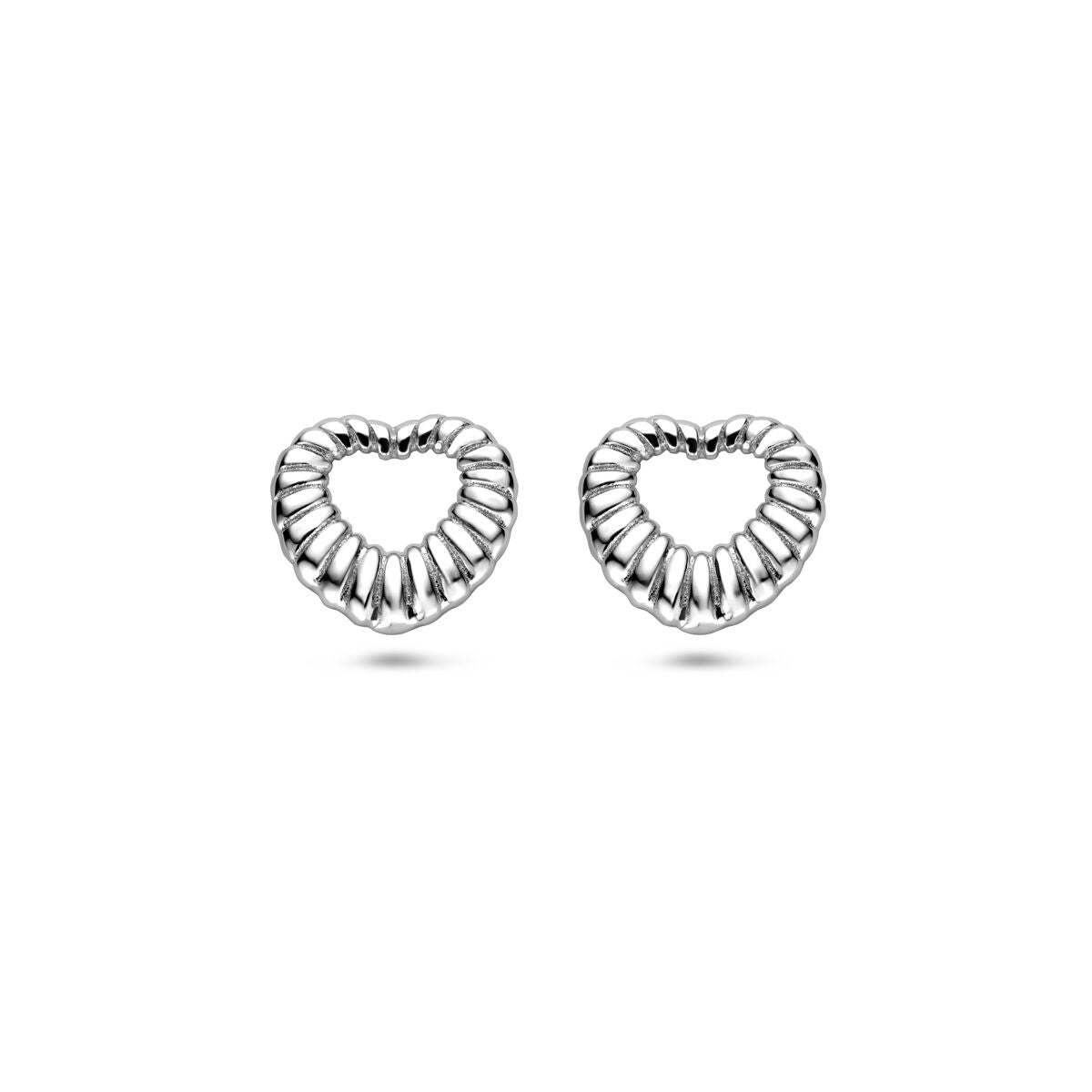 Puces d'oreilles en argent en forme de cœur – rhodié argent 925