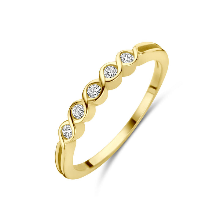 Geelgouden ring zirkonia 14K