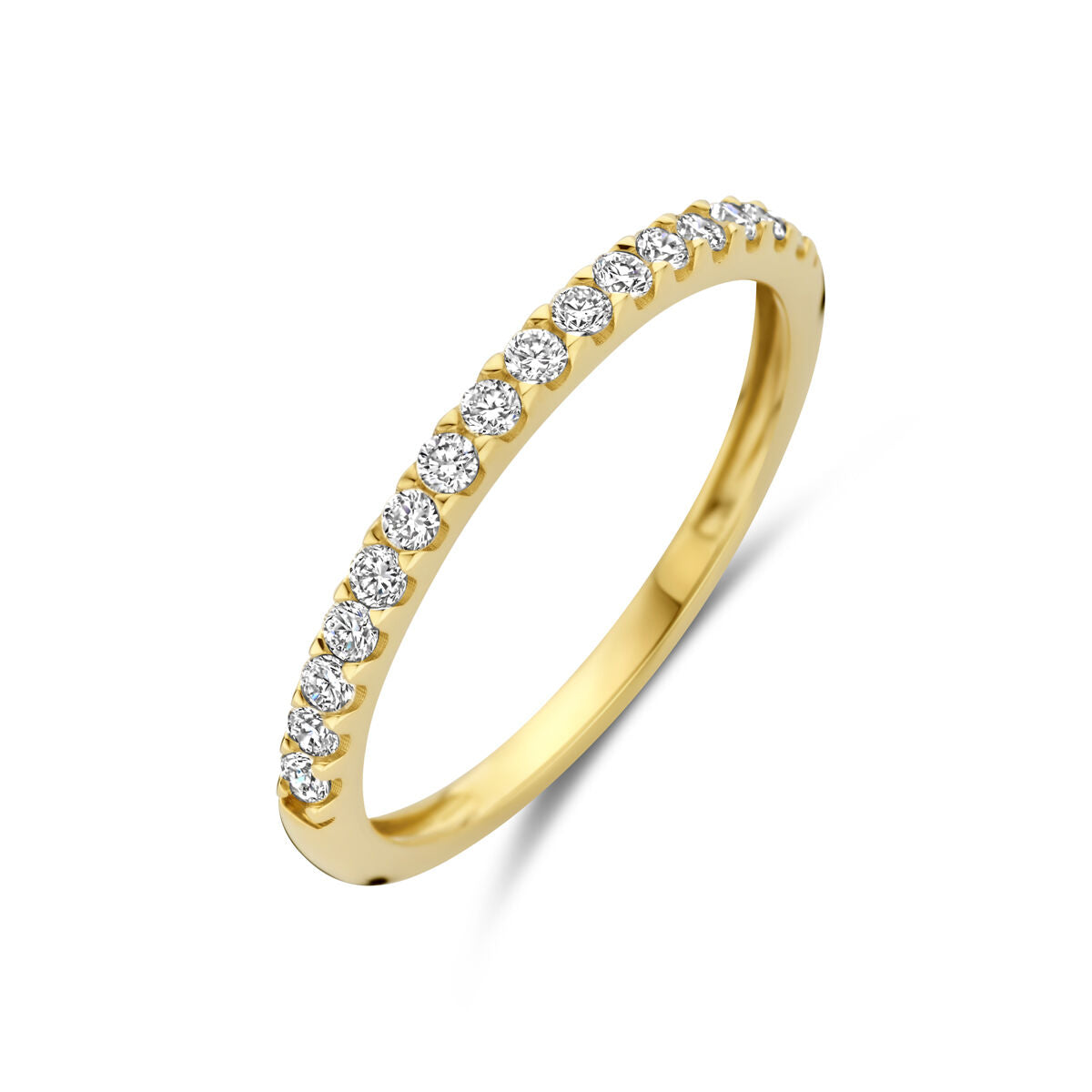 Bague en or jaune 14K ornée de diamants cultivés en laboratoire de 0,255 ct.