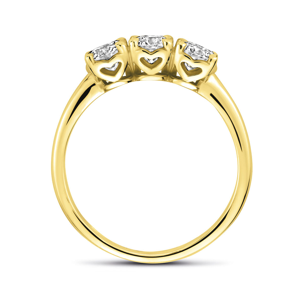 Bague pour femme en or jaune 14k avec diamant de 0,90 ct cultivé en laboratoire