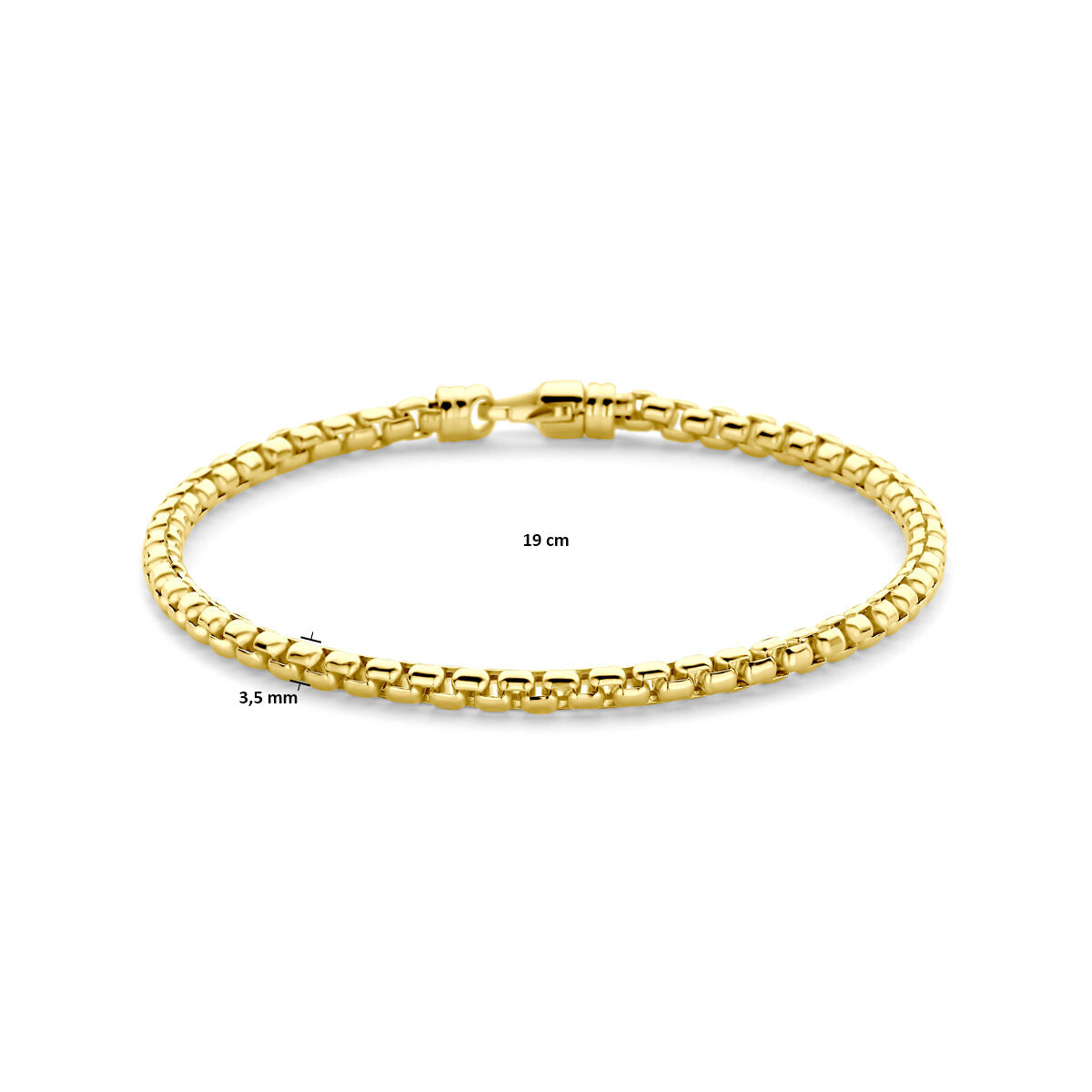 bracelet vénitien 3,5 mm 19 cm or jaune 14K