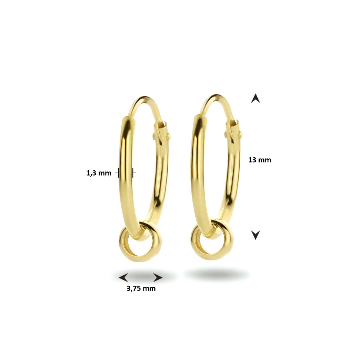 créoles bague 14K or jaune