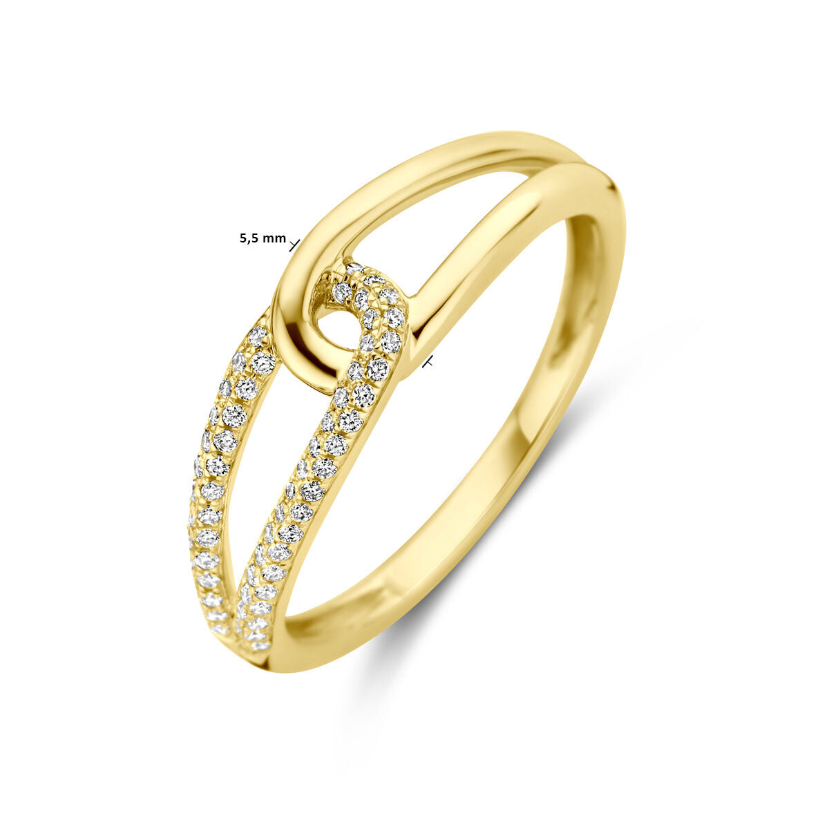 bague diamant 0.14ct h si or jaune 14K