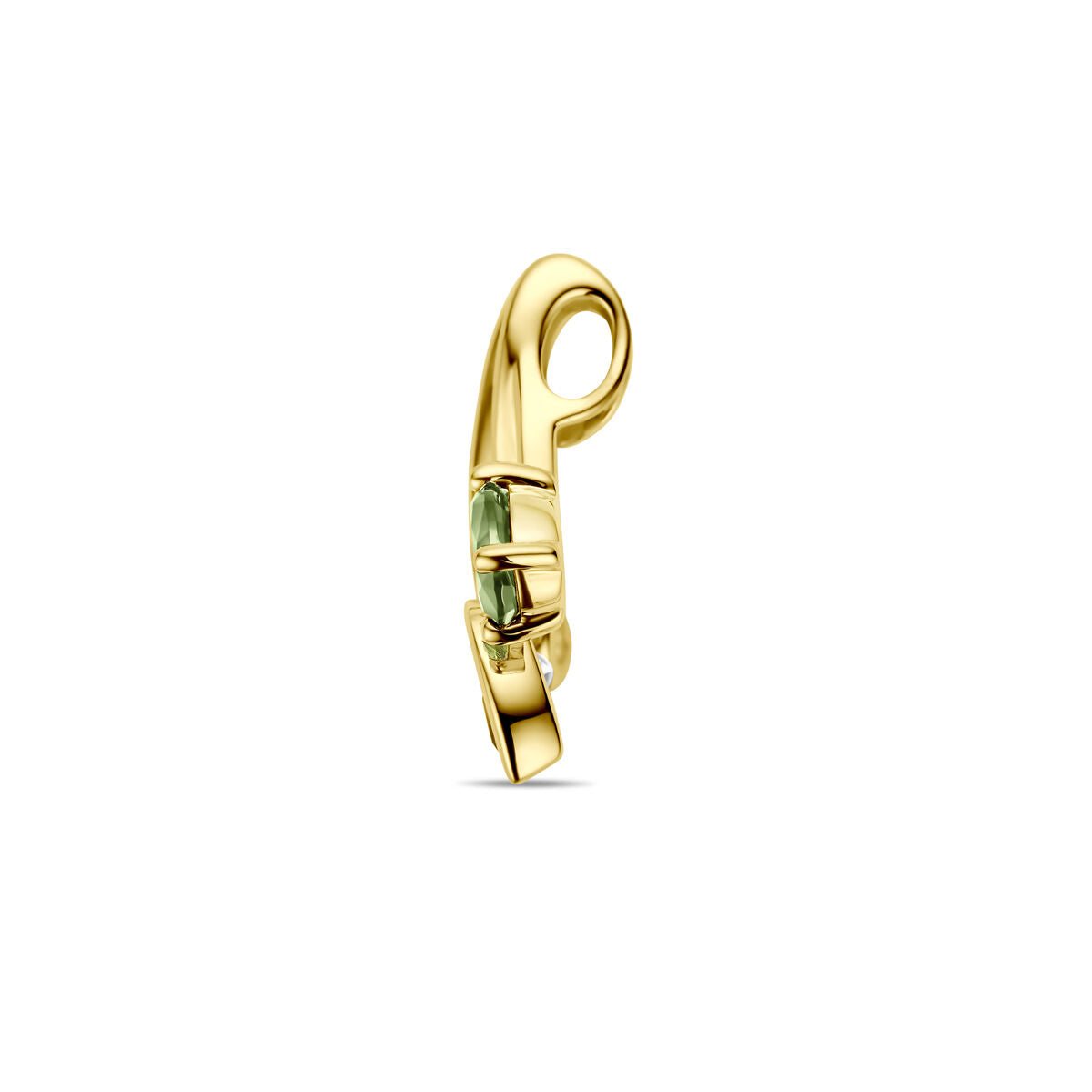 pendentif en tourmaline verte, péridot et diamant 0.03ct h si or jaune 14K