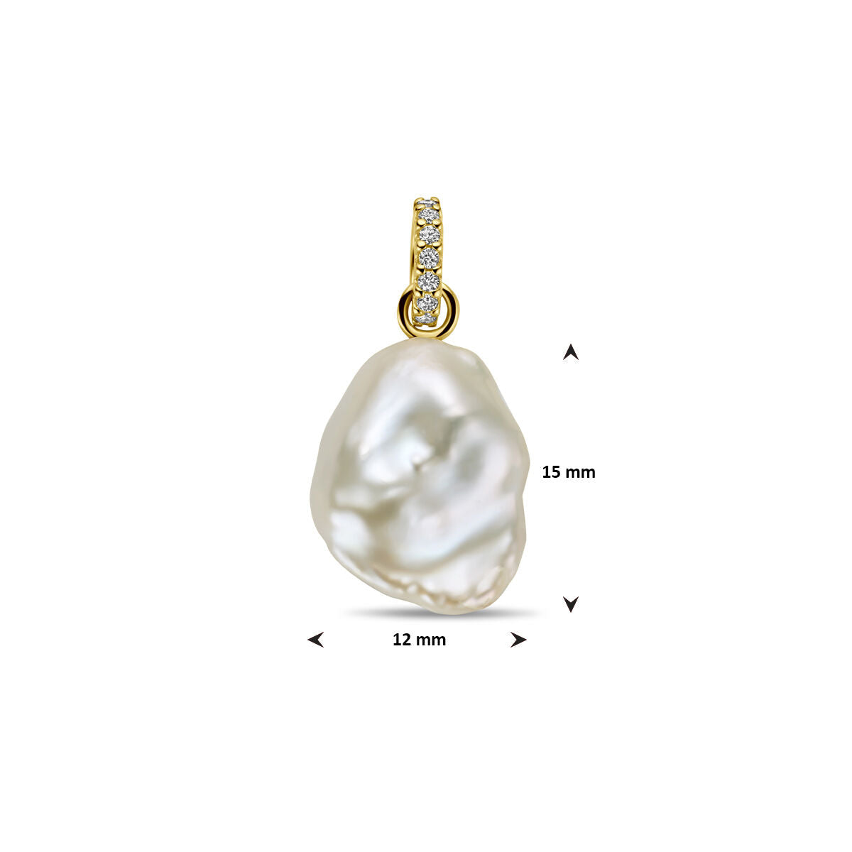 pendentif perle et diamant 0.04ct h si or jaune 14K