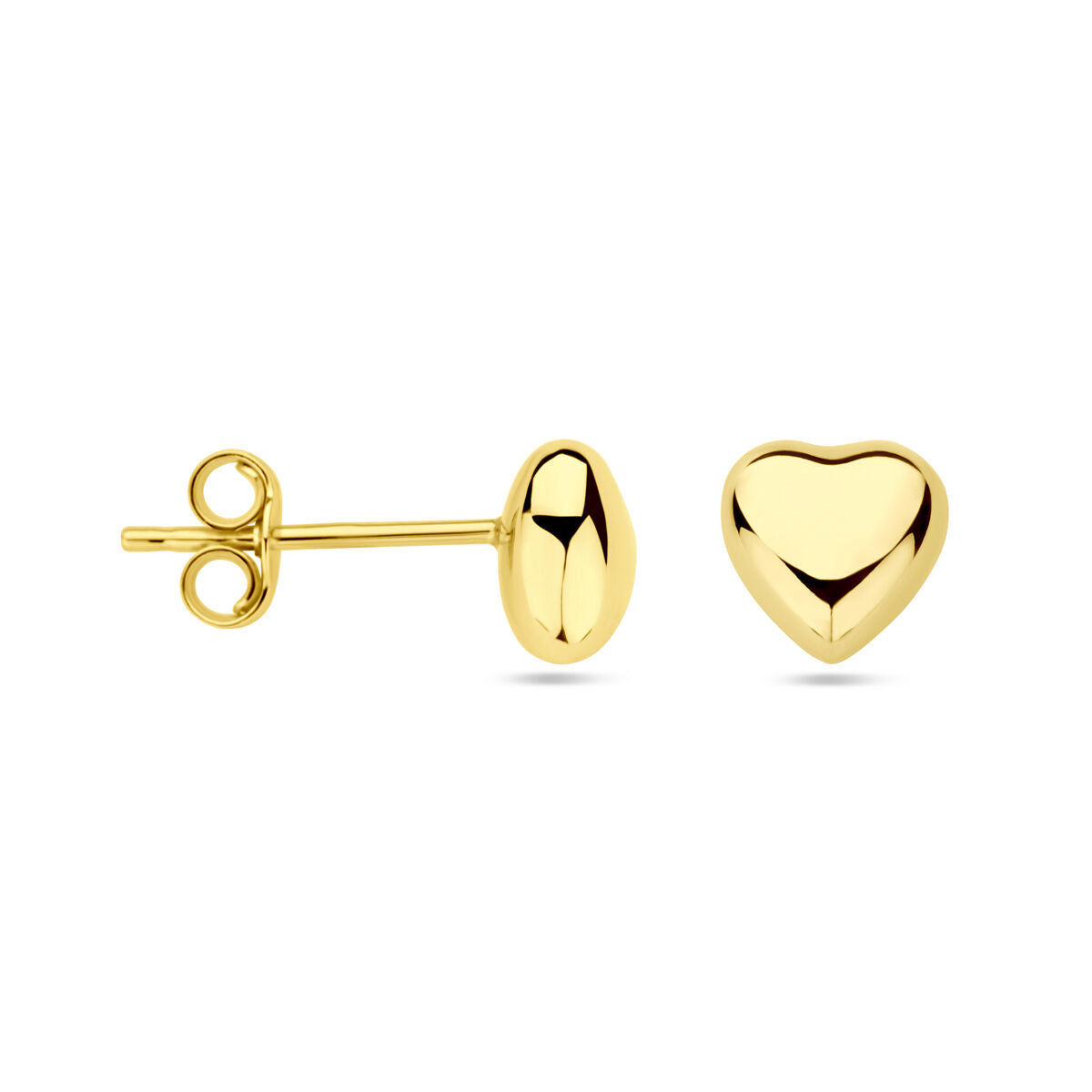 puces d'oreilles cœur 14K or jaune