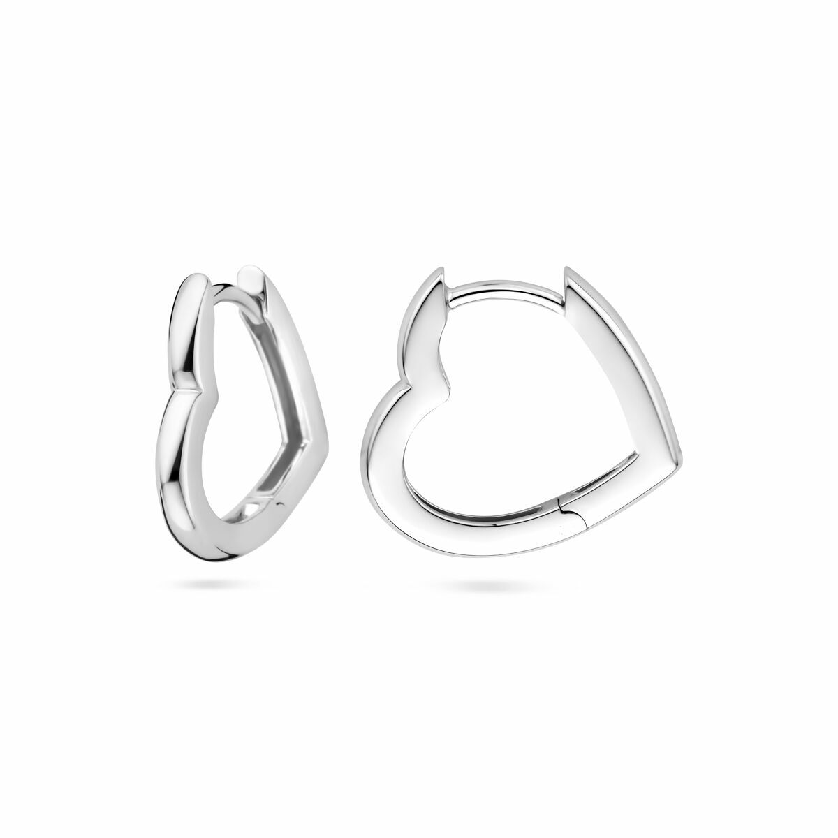 créoles cœur 16 mm argent rhodié