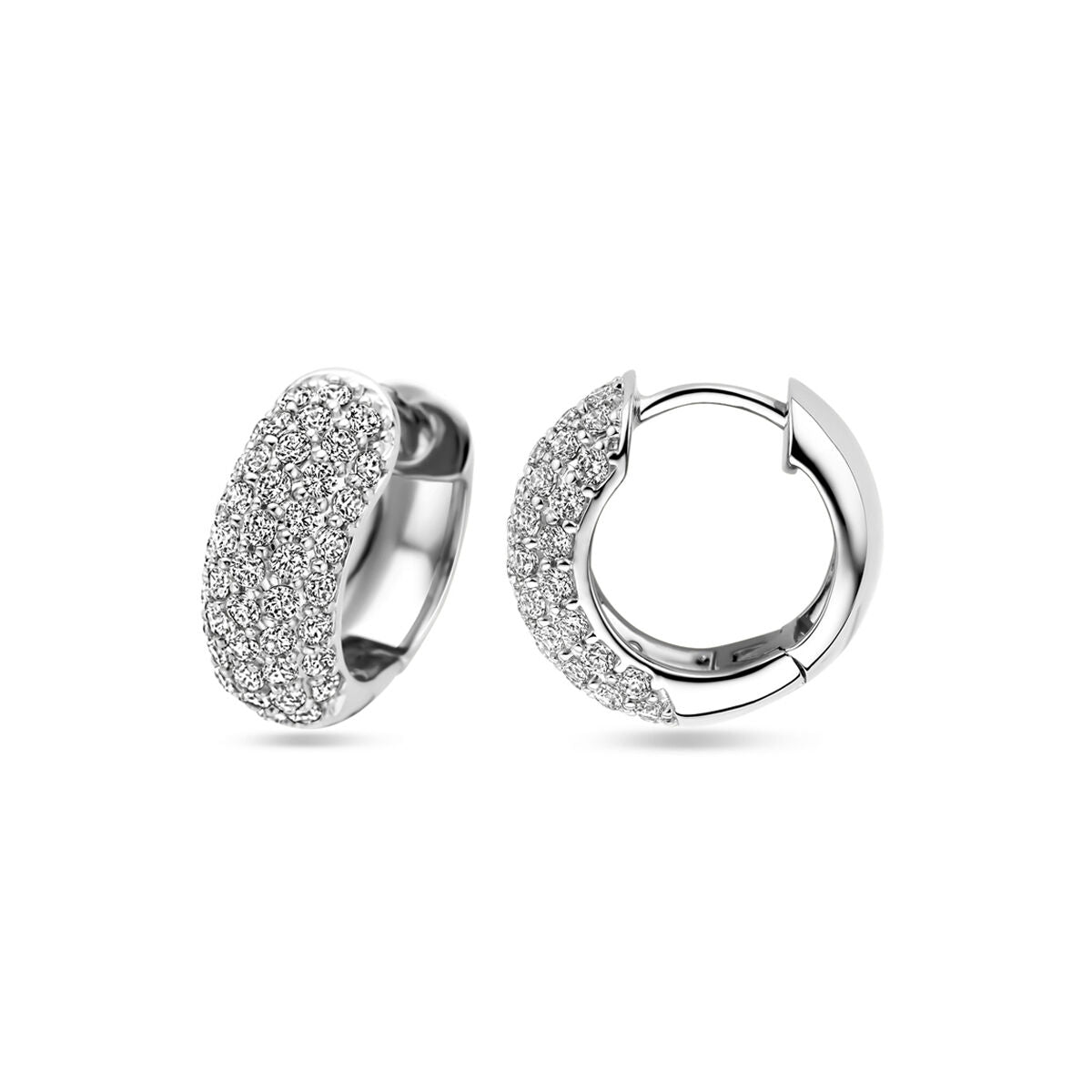 créoles zircone 16 mm argent rhodié