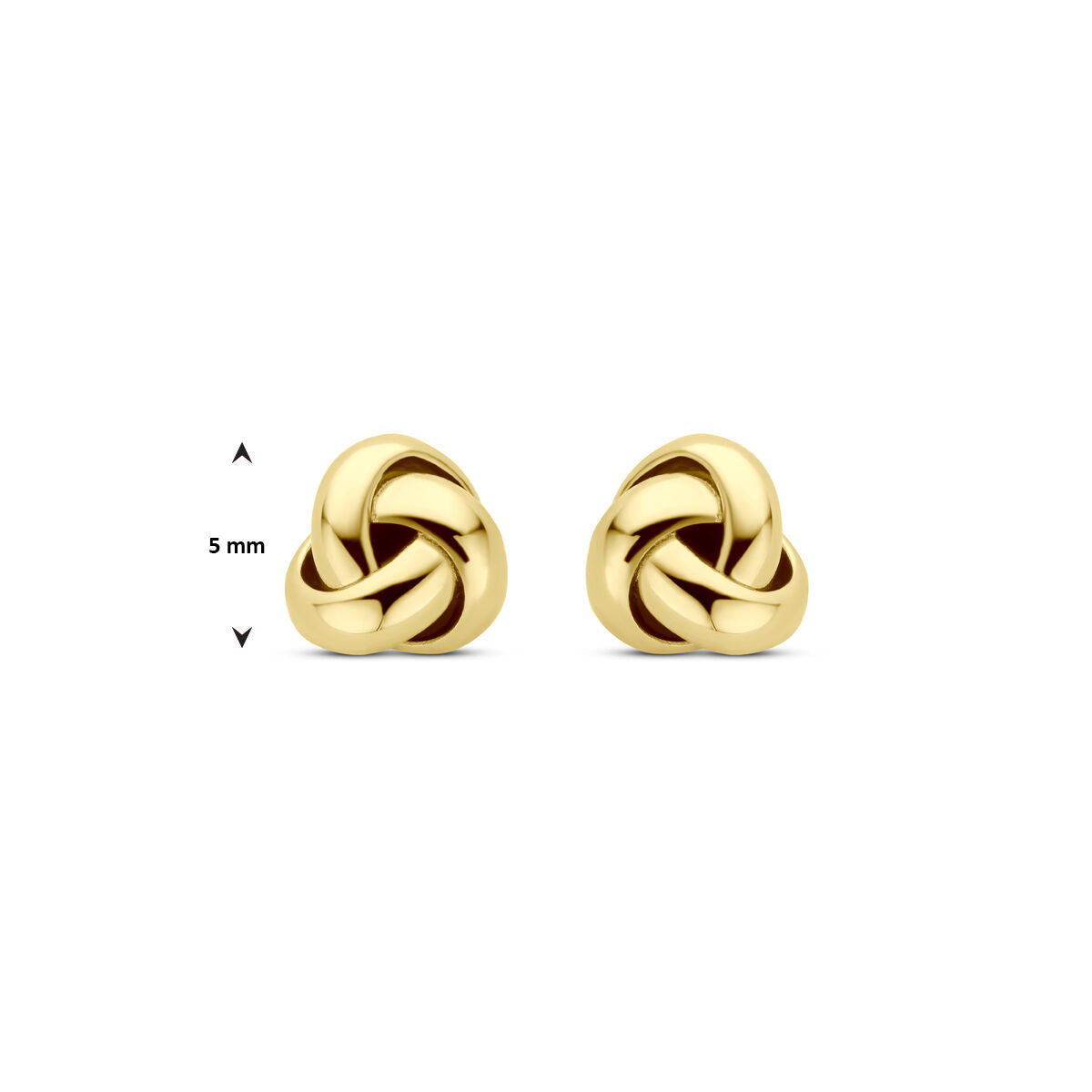 puces d'oreilles nœud 5 mm or jaune 14K
