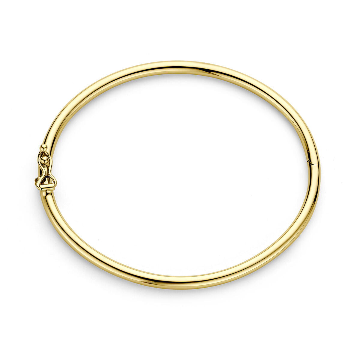 bracelet charnière tube rond 14K or jaune