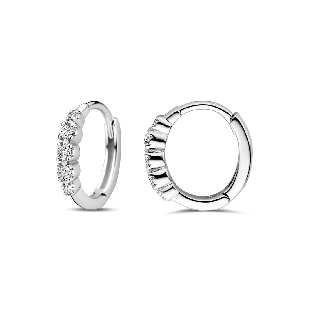 klapoorringen zirkonia 11,5 mm zilver gerhodineerd